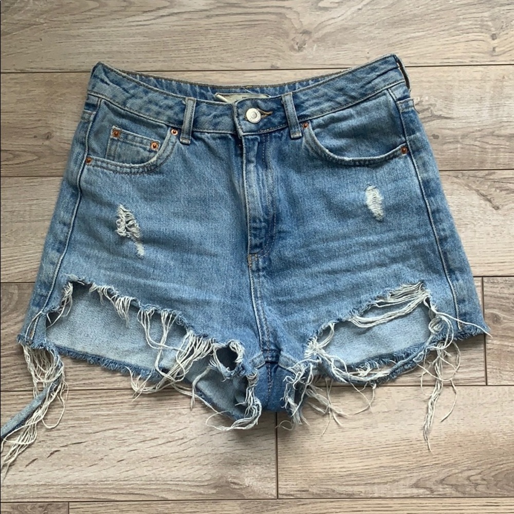 Top Shop High Waisted Denim Shorts